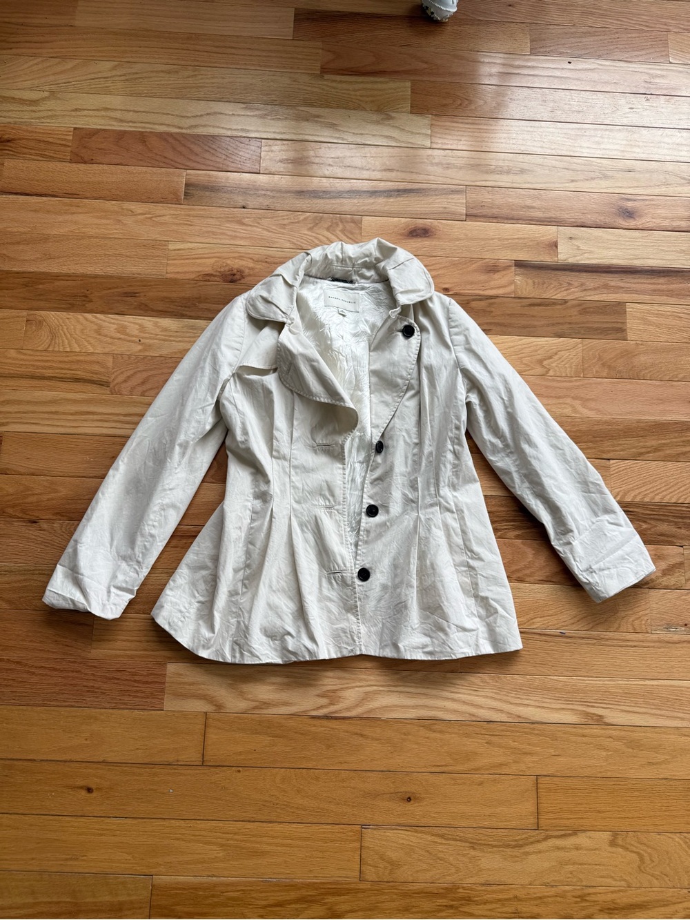 Banana Republic Cream Button-Front Trench Coat